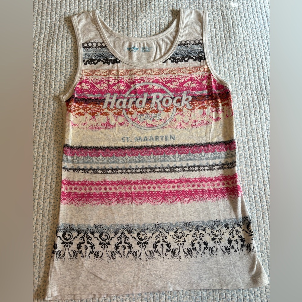 Hard Rock Cafe Kids Sleeveless Top - Pink and Gray